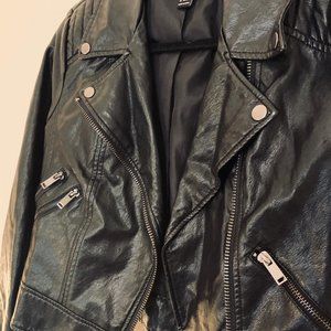 Faux Leather Moto Jacket size Medium
